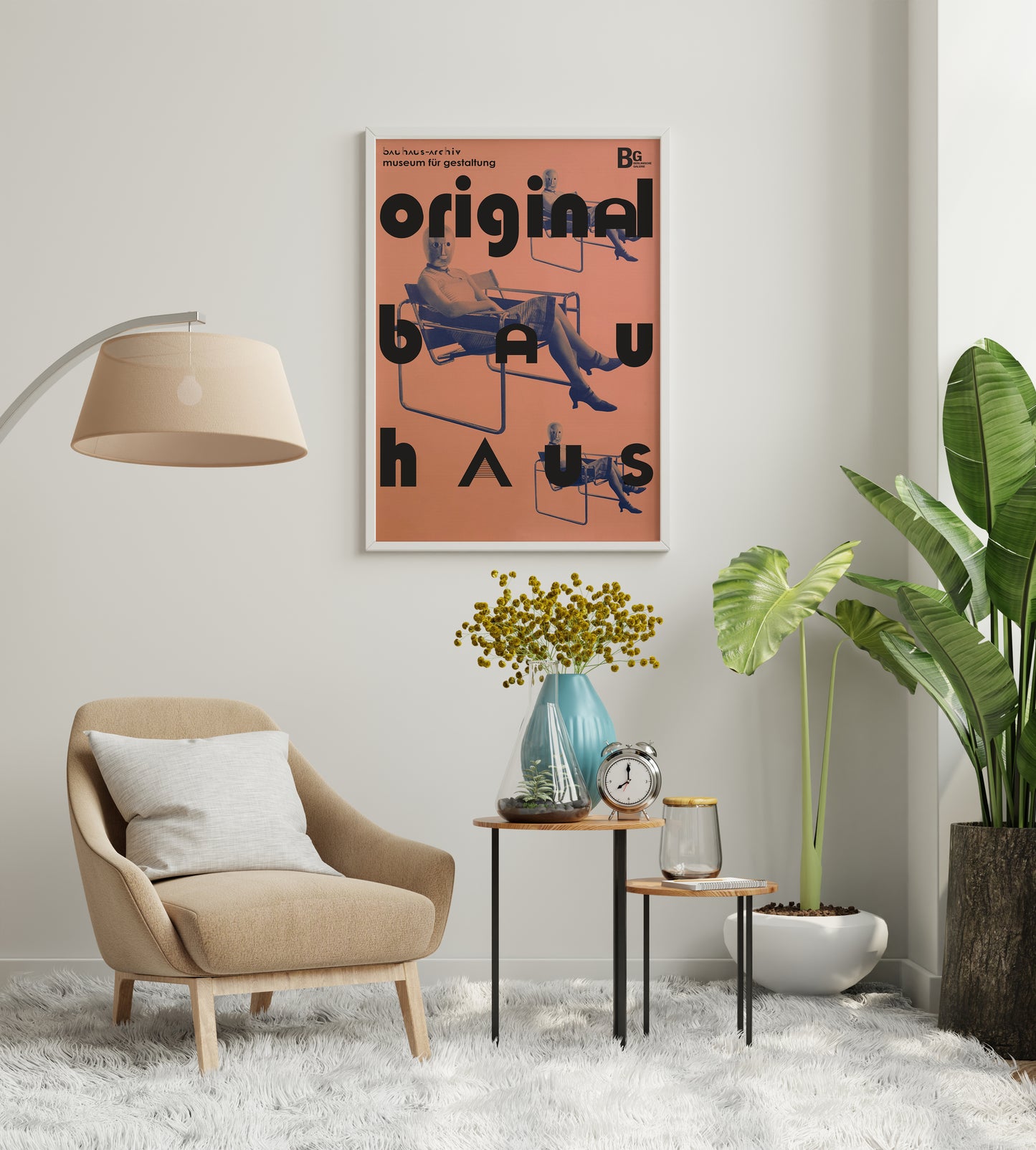 Bauhaus Original Poster – Mid Century Modern Wall Art with Iconic Wassily Chair