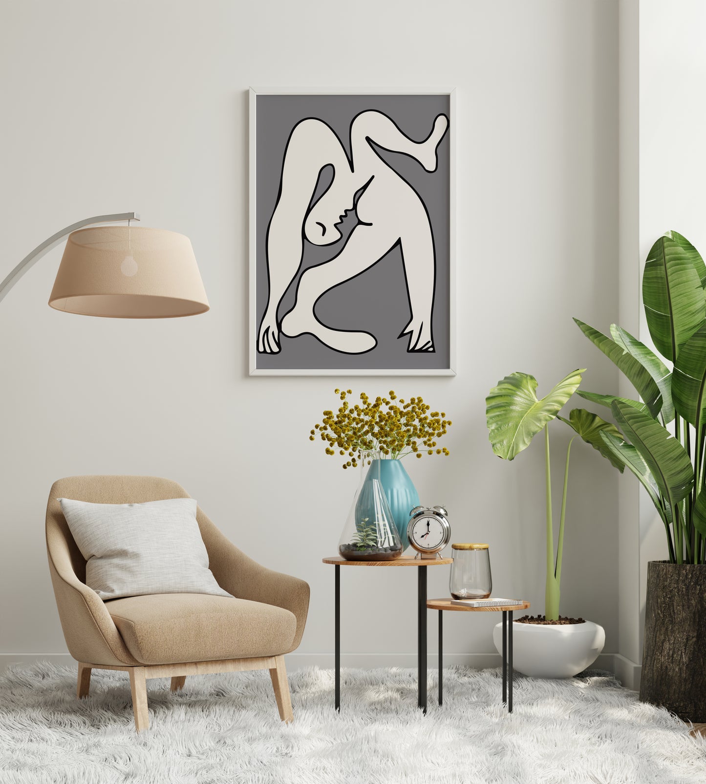 Cubist Acrobat Figure Wall Art – Modern Abstract Line Art Print (Picasso-Inspired)