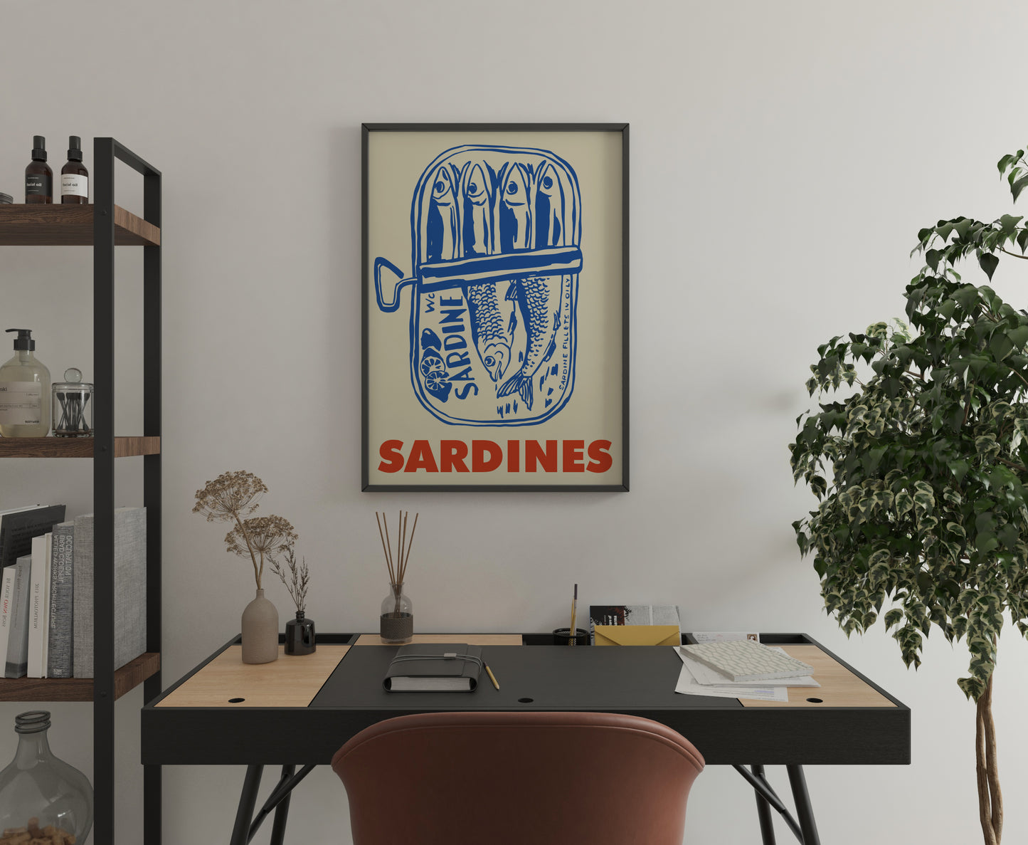 Vintage Sardines Kitchen Poster Retro Seafood Wall Art Print