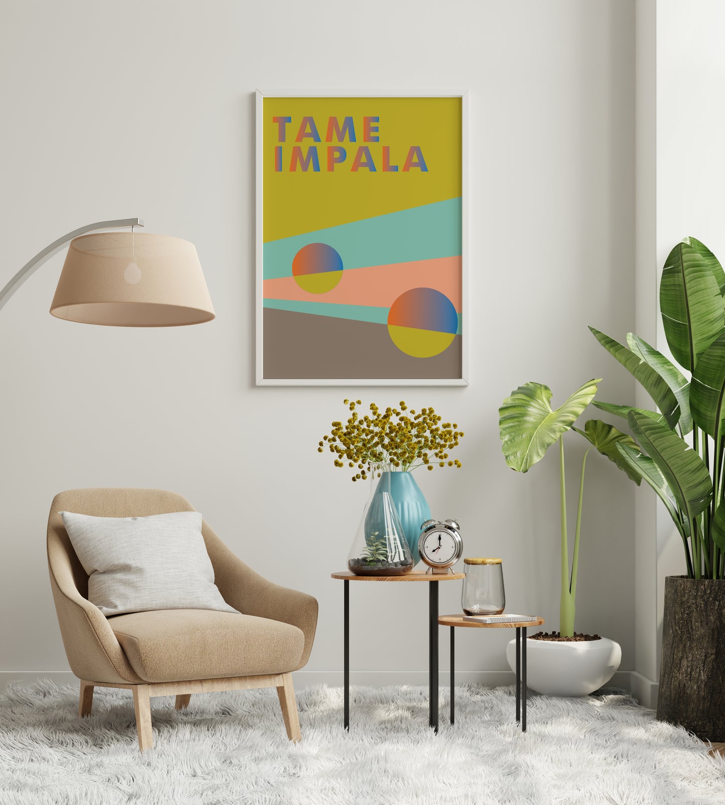 Psychedelic Music Inspired Poster Print – Modern Abstract Geometric Wall Art for Living Room, Studio & Home Decor