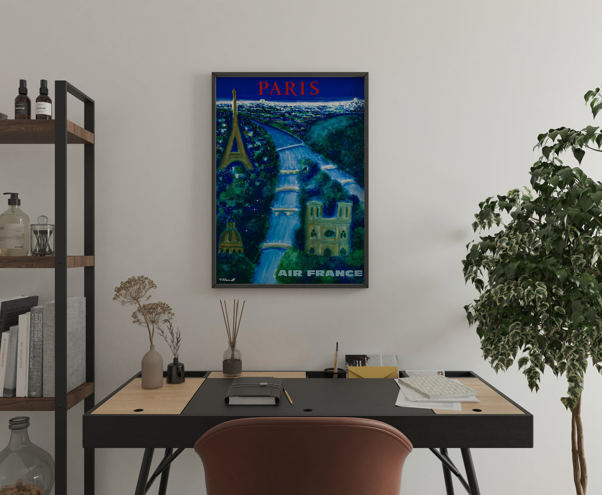 Air France Arc de Triomphe Paris Poster | Vintage Airline Travel Art