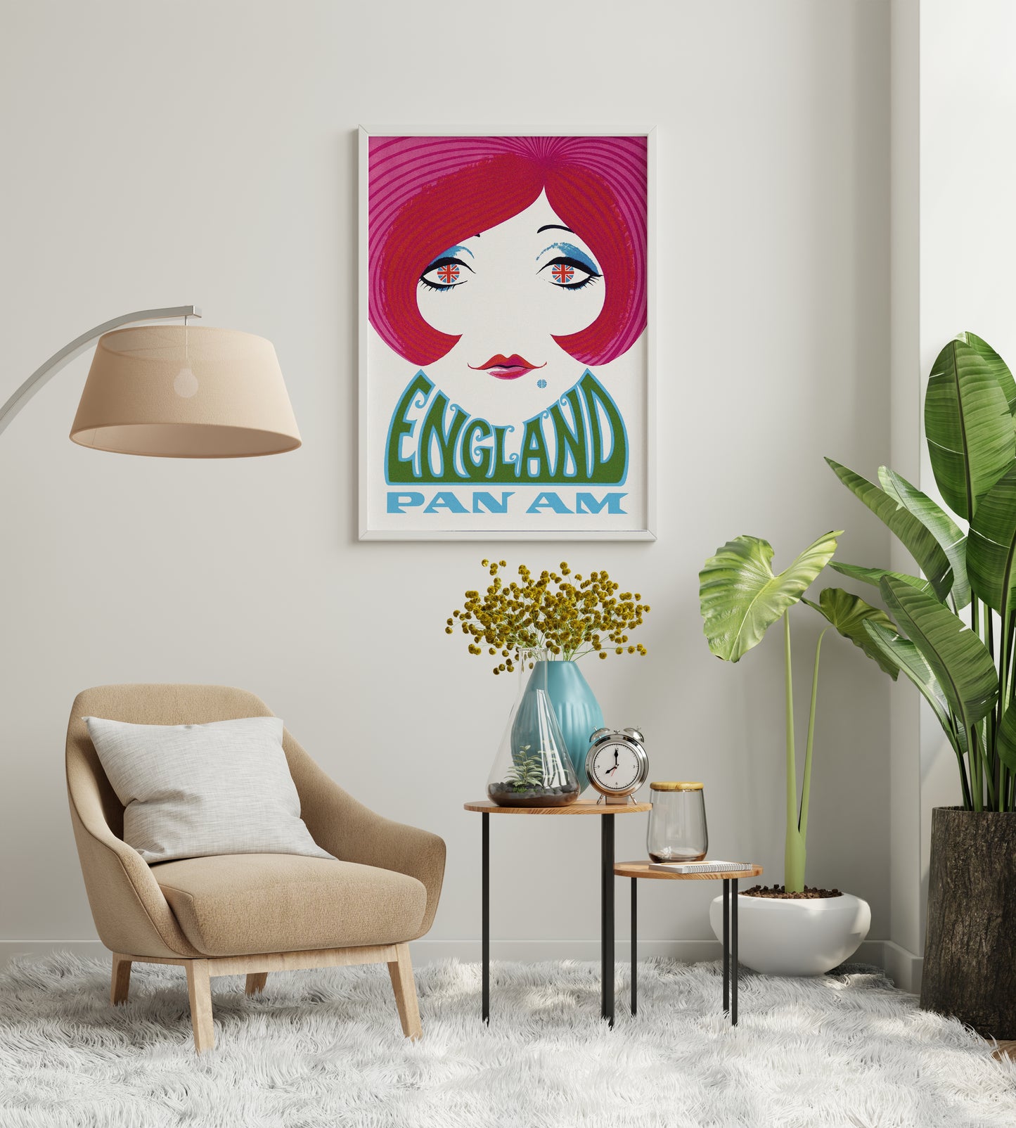 Vintage Aviation Travel Poster – England Airline Retro Wall Art Print