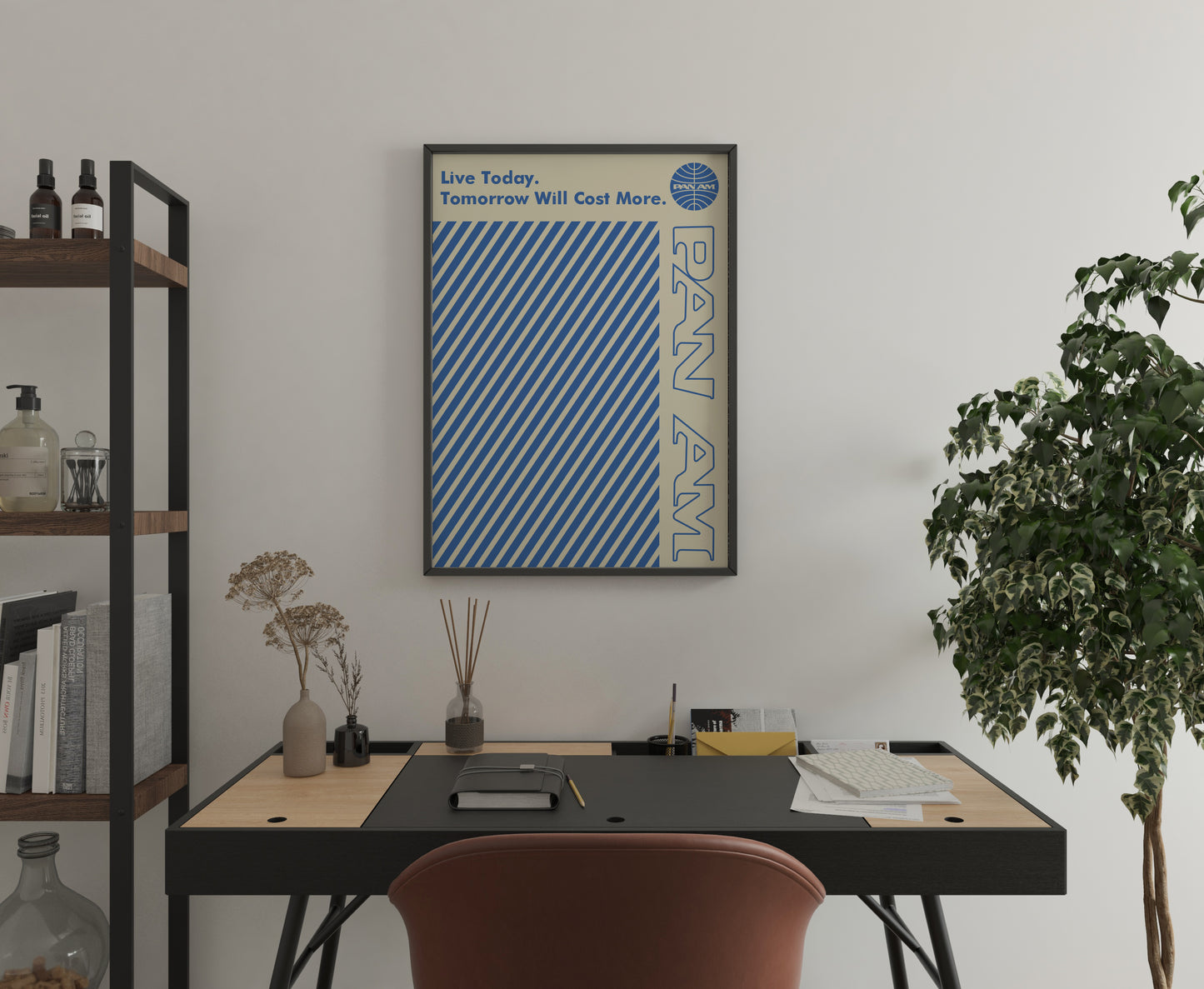 Vintage Airline Travel Poster Wall Art – Retro Aviation Print