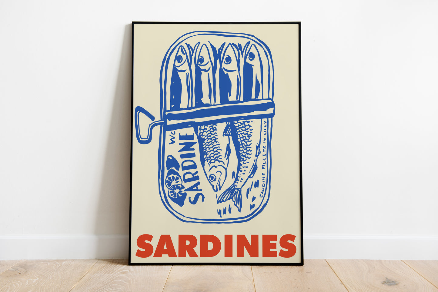 Vintage Seafood Kitchen Poster Set Crabs Sardines Oysters