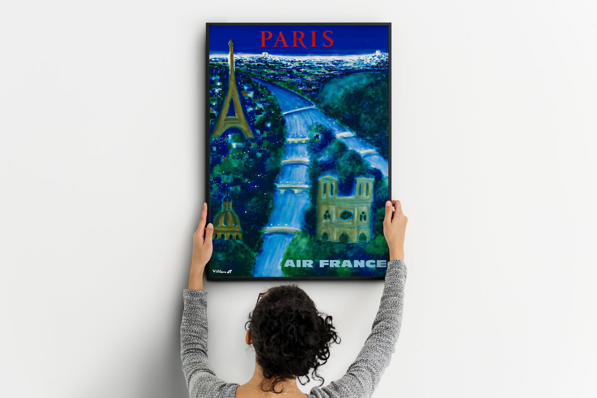 Air France Arc de Triomphe Paris Poster | Vintage Airline Travel Art