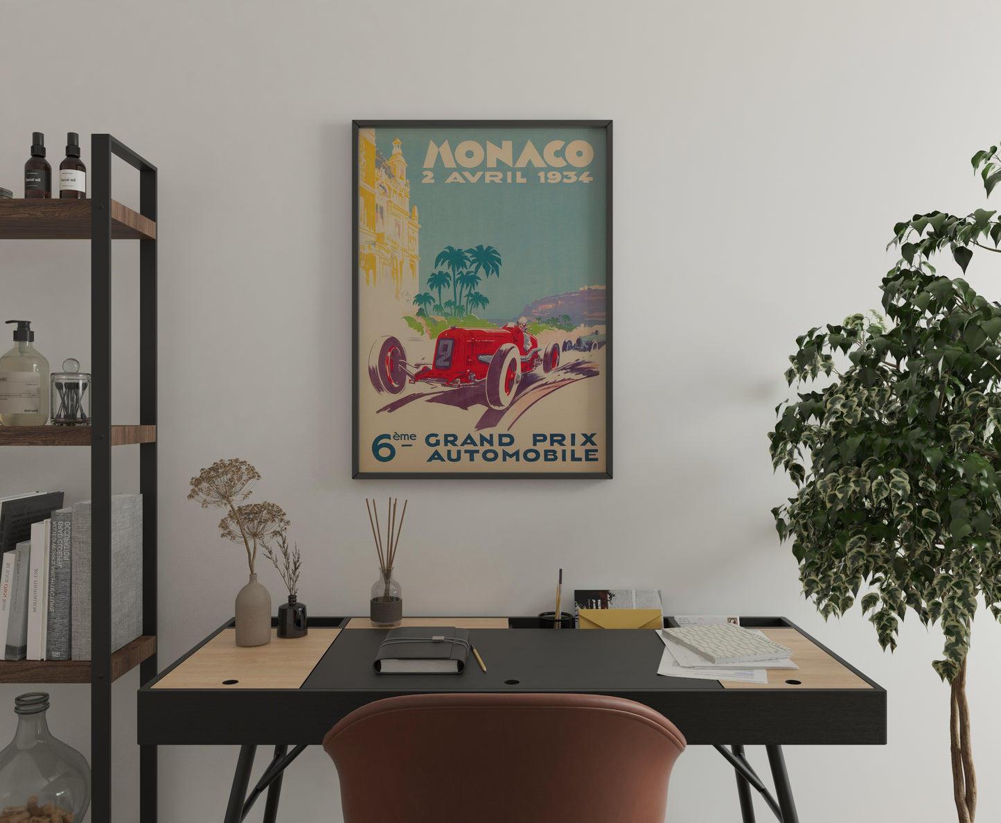 Monaco Grand Prix 1934 Vintage Racing Poster – Classic Automobile Wall Art Print