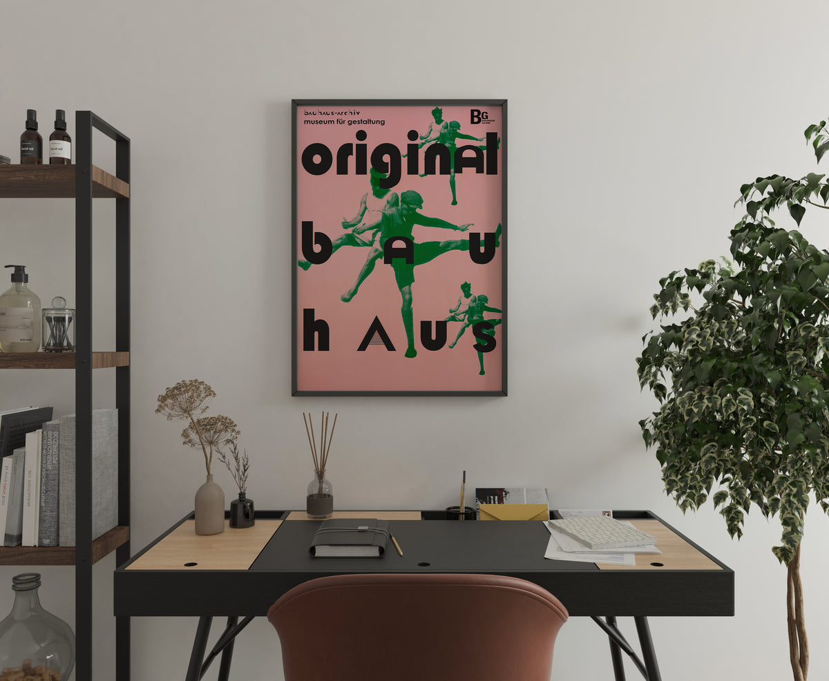 Bauhaus Archiv Poster Modernist Pink & Green Art Print Abstract Figures