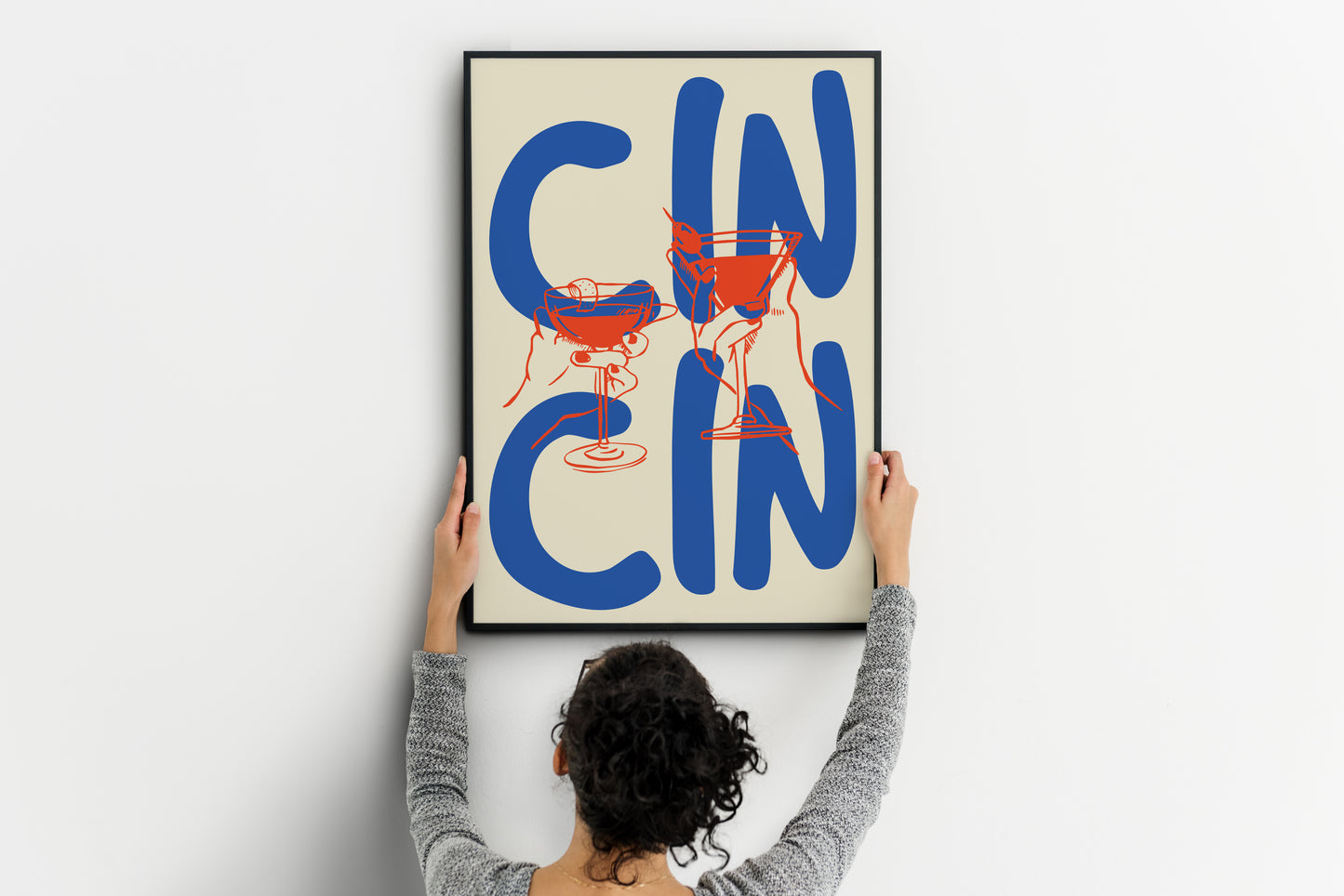 Cin Cin Cocktail Poster – Modern Wine & Aperitivo Wall Art Print