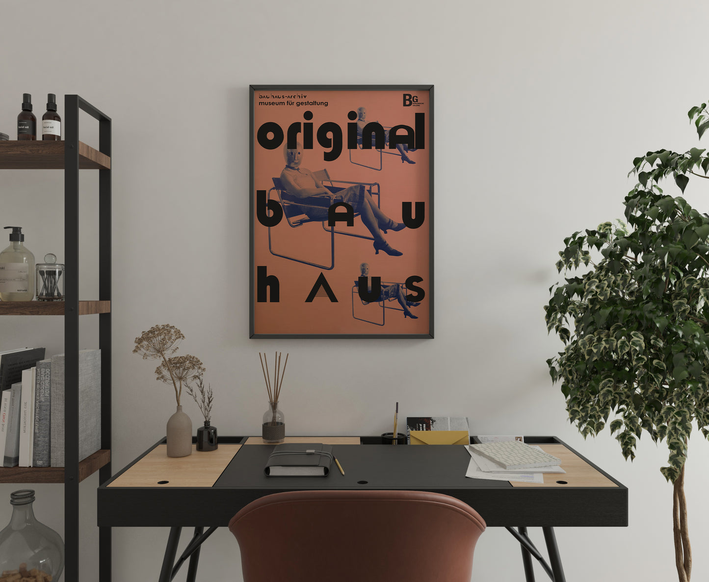 Bauhaus Original Poster – Mid Century Modern Wall Art with Iconic Wassily Chair