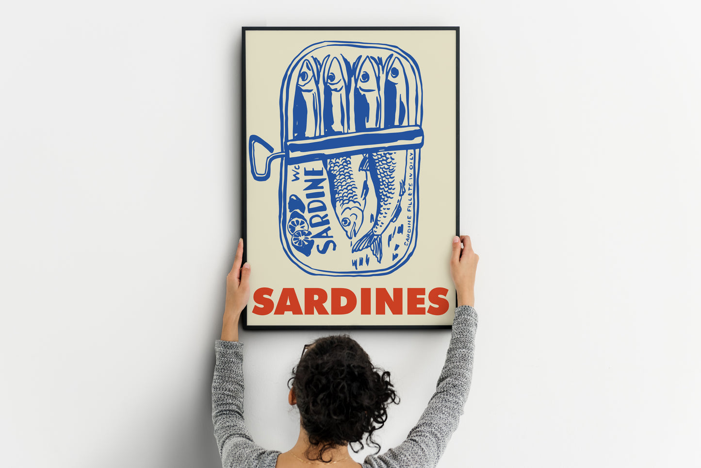 Vintage Sardines Kitchen Poster Retro Seafood Wall Art Print