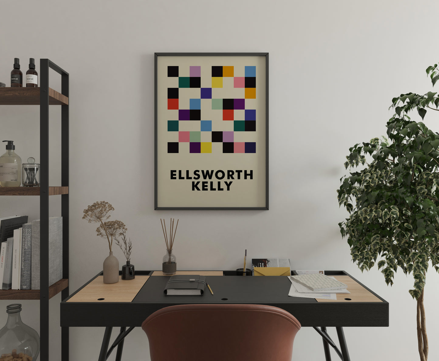 Ellsworth Kelly Inspired Geometric Poster – Modern Abstract Wall Art Print
