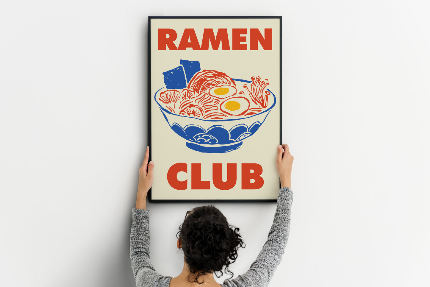 Japanese Food Poster Print – Ramen Club Illustration Wall Art for Kitchen Dining Home Decor