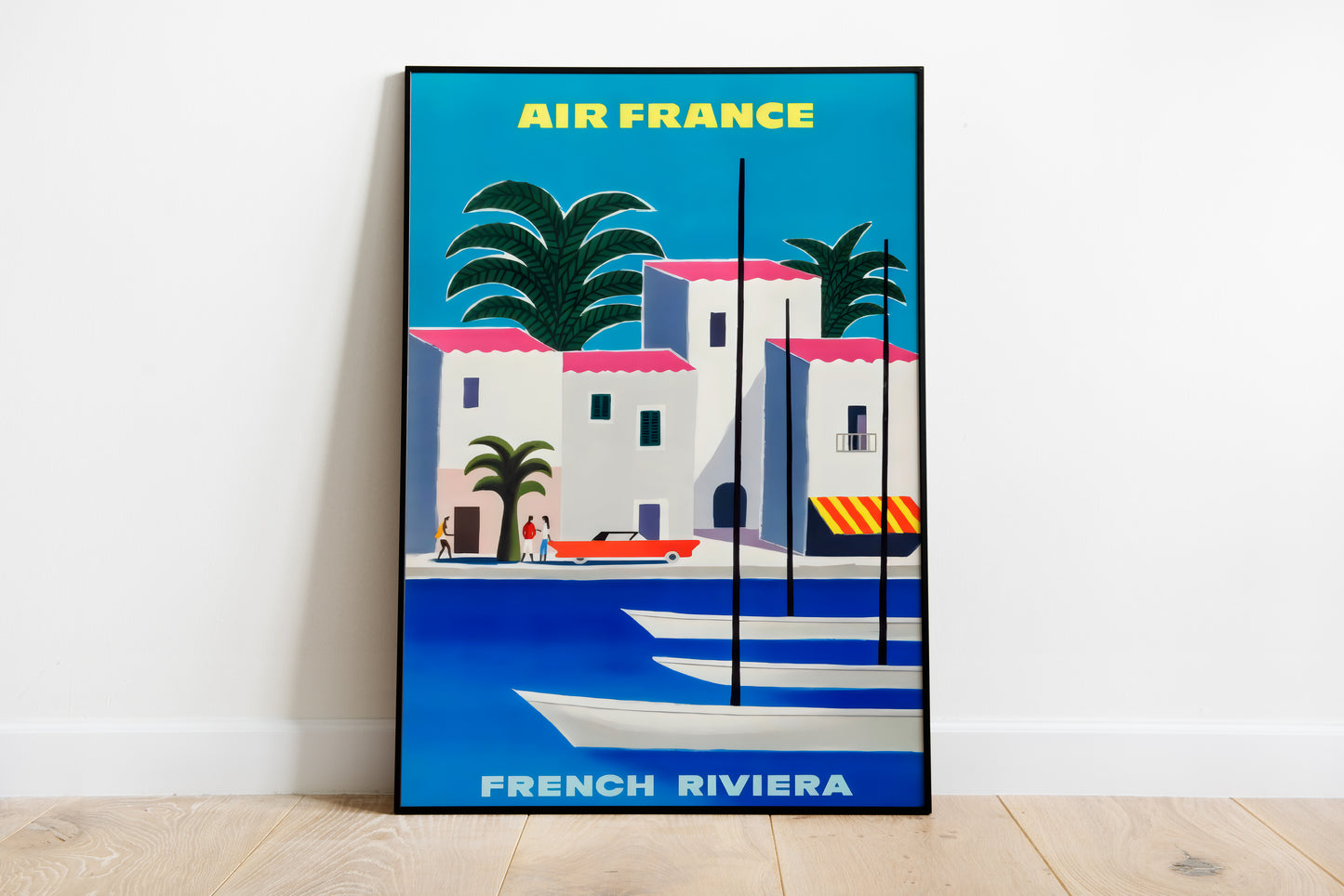 Air France French Riviera Poster | Vintage Travel Wall Art | Living Room Decor