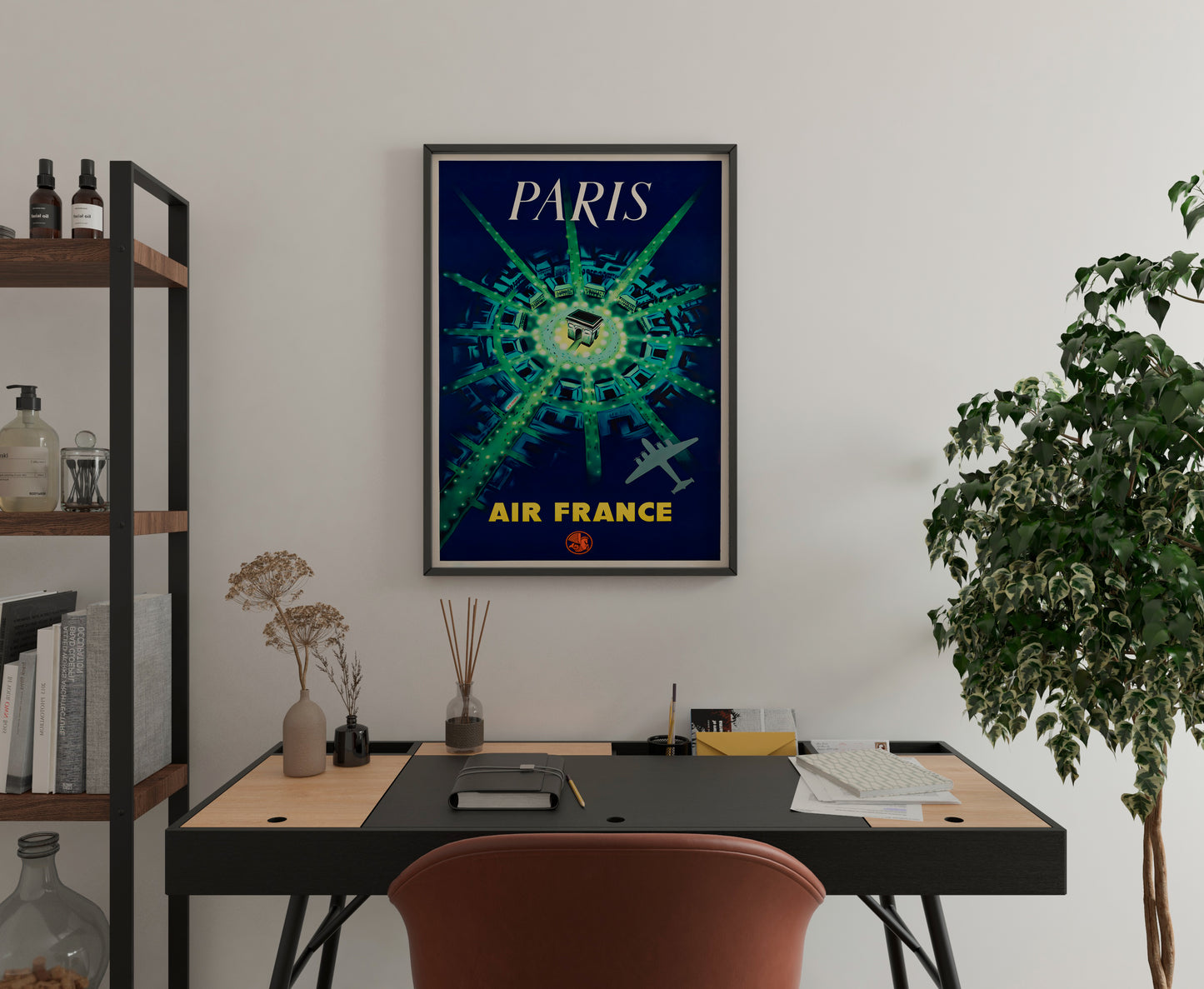 Air France Arc de Triomphe Paris Poster | Vintage Airline Travel Art