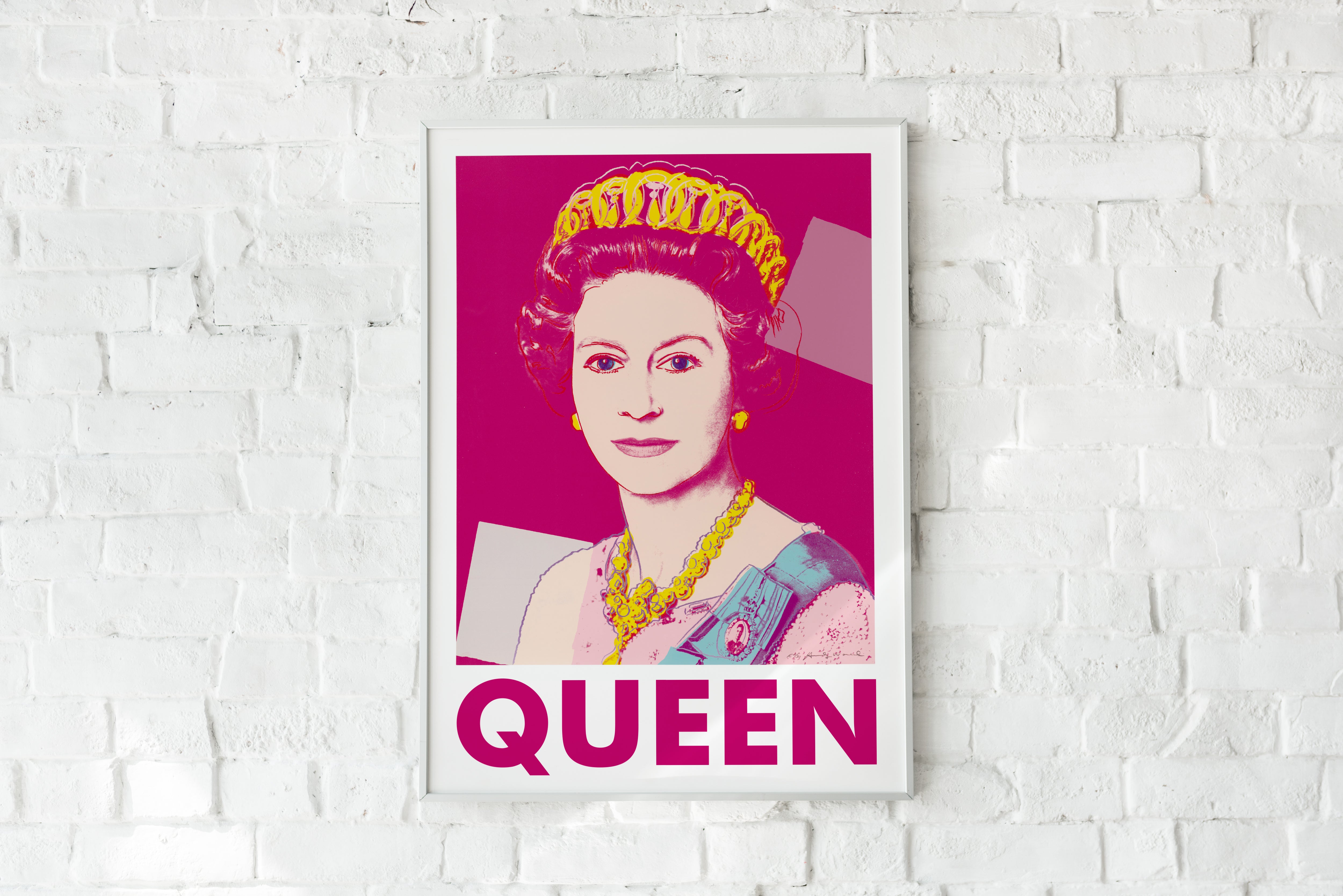 Andy Warhol Queen Elizabeth II Poster for Modern Living Room Wall
