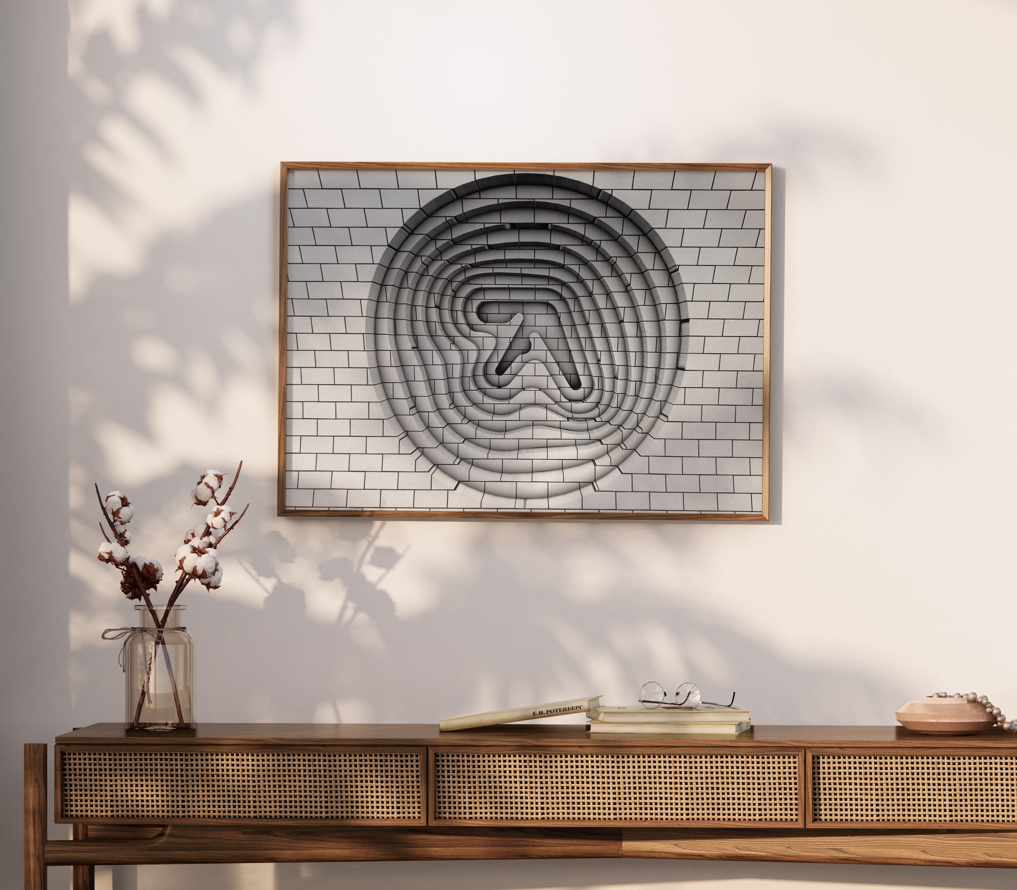Aphex Twin Collapse EP poster with black and grey electronic music artwork for a music room