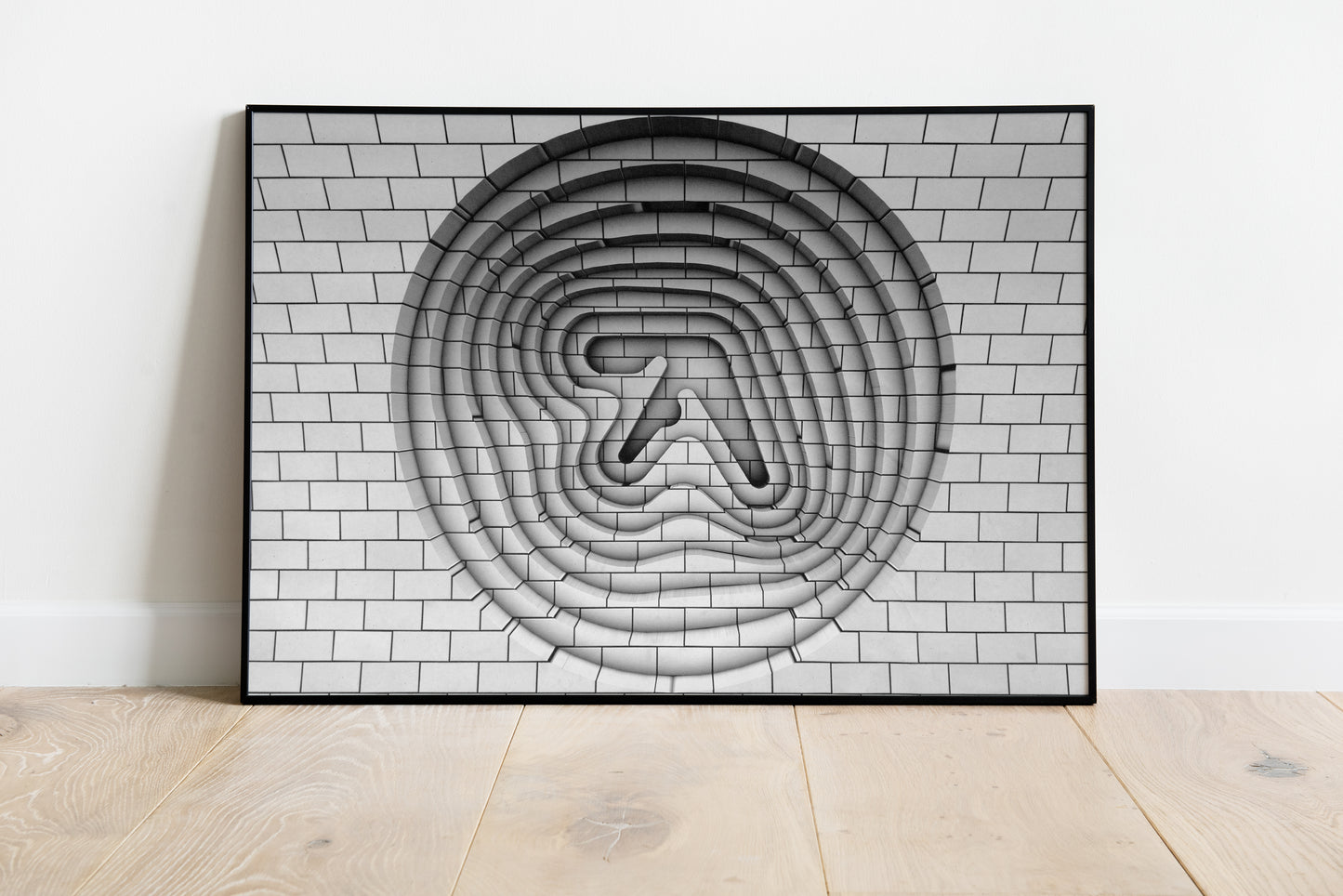 Aphex Twin Collapse EP poster with monochrome logo artwork for IDM music room wall art