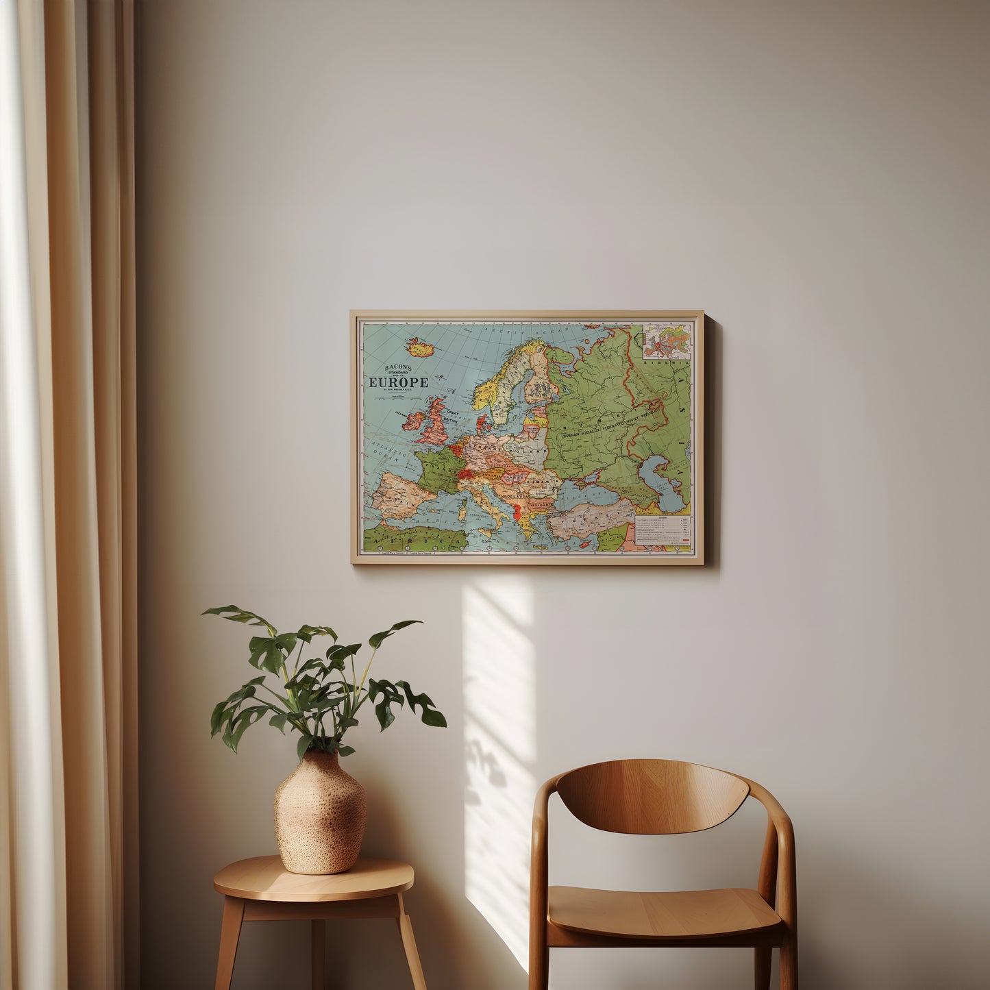 Bacon's Standard Map of Europe poster by George Washington Bacon