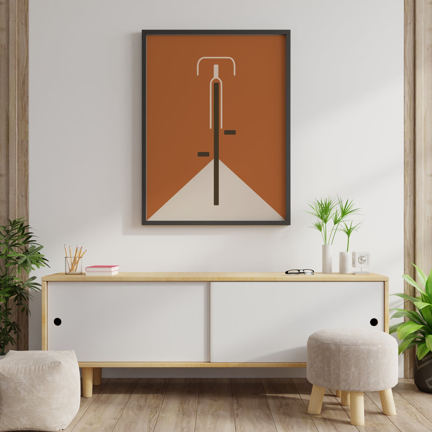 Bauhaus Bicycle Art Print: Vintage Road Bike Poster, Geometric Design