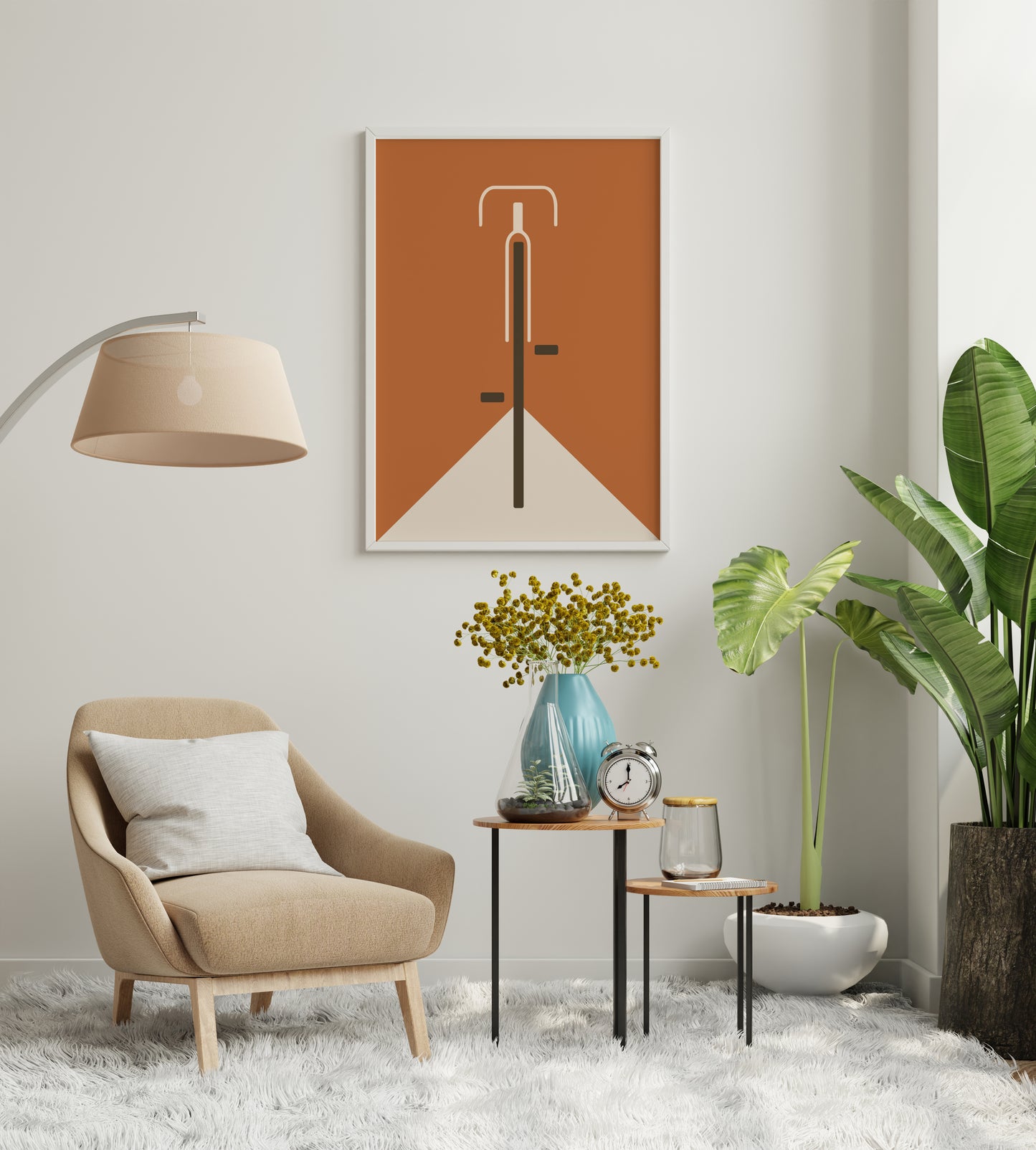 Bauhaus Bicycle Art Print: Vintage Road Bike Poster, Geometric Design