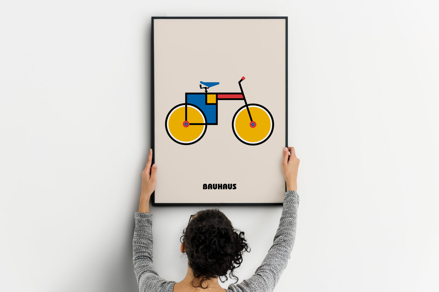 Bauhaus Bicycle Poster | Geometric Cycling Wall Art | Home Office Decor