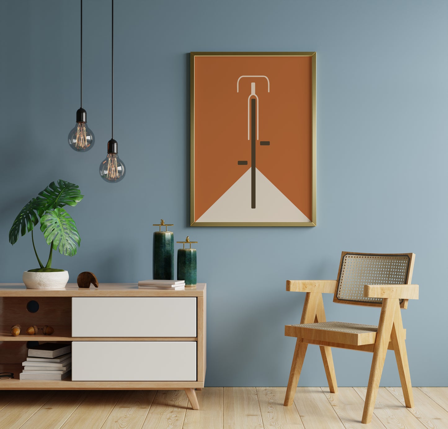 Bauhaus Bicycle Art Print: Vintage Road Bike Poster, Geometric Design