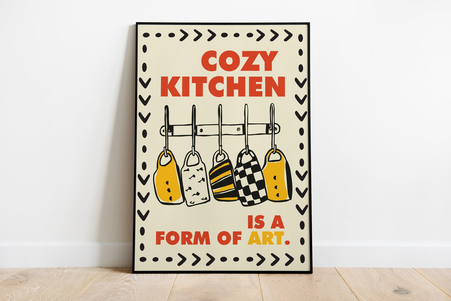 Cozy Kitchen Wall Art – Modern Retro Quote Poter