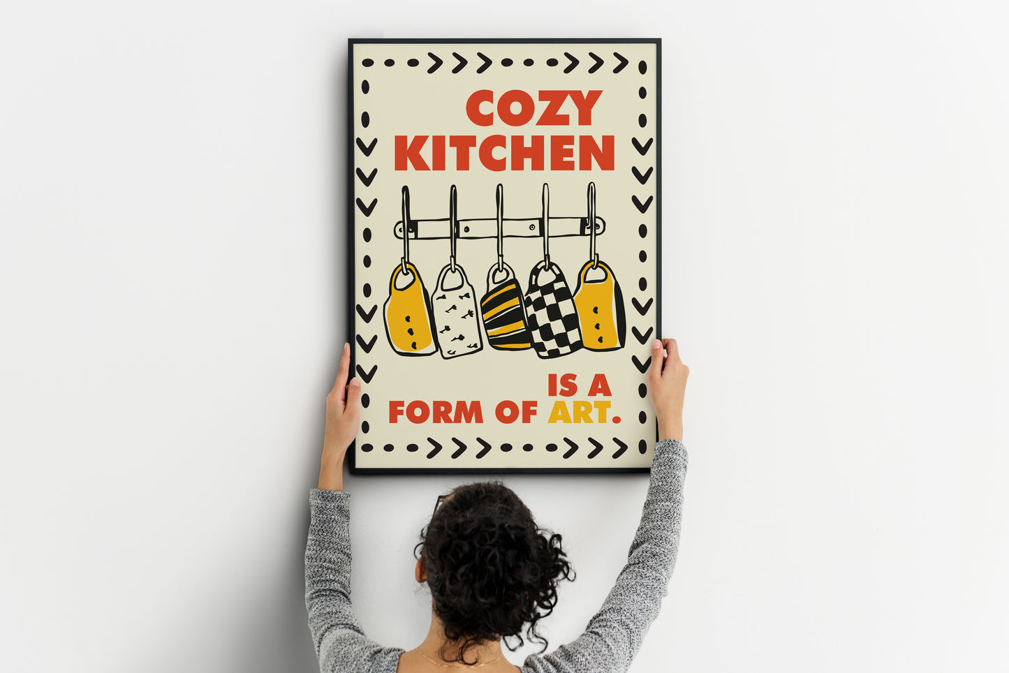 Cozy Kitchen Wall Art – Modern Retro Quote Poter