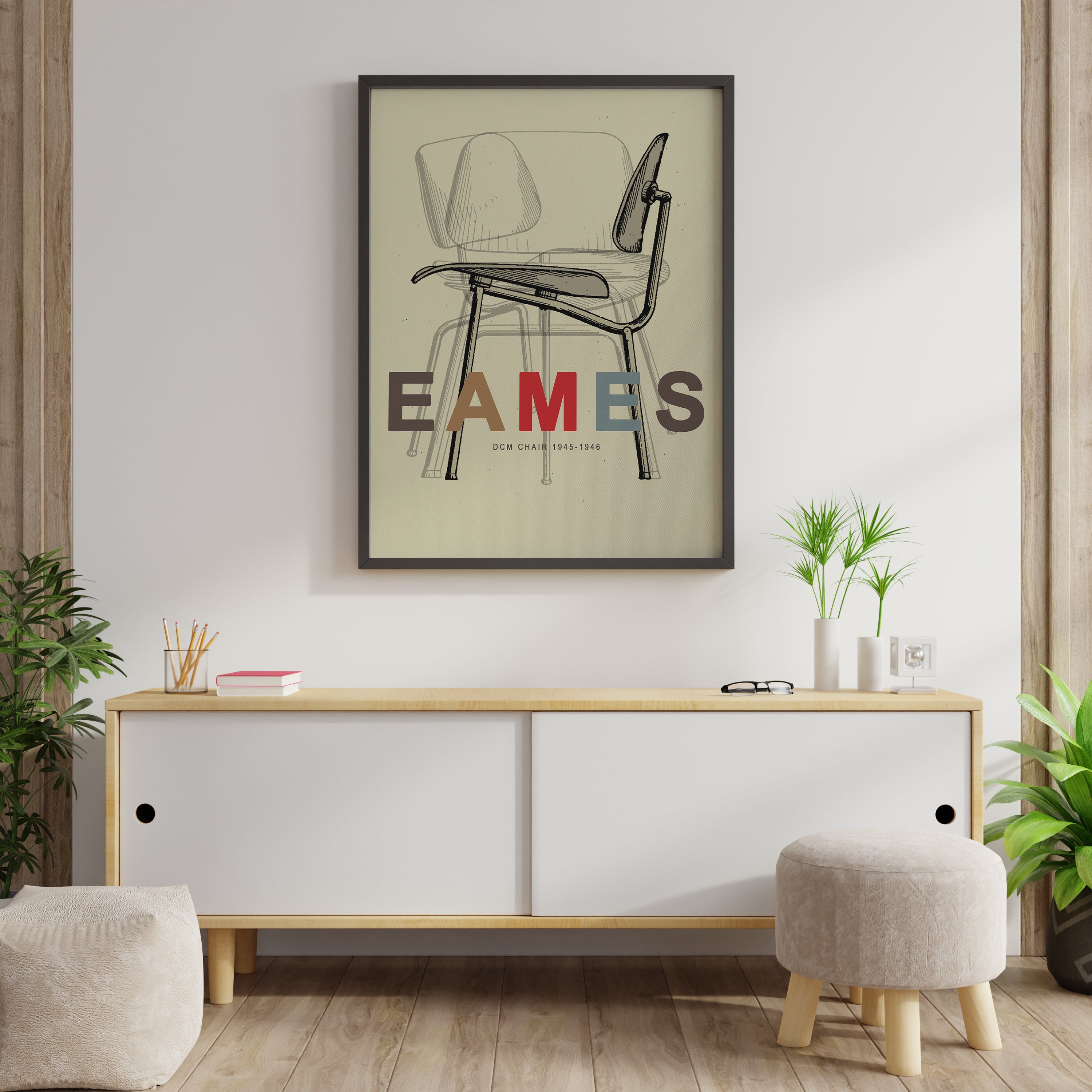 EAMES Chair Poster Print Mid Century Modern Wall Art Decor