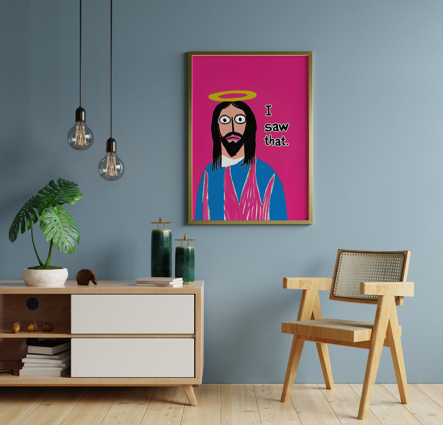 Funny quote wall art adding personality to a dining room wall