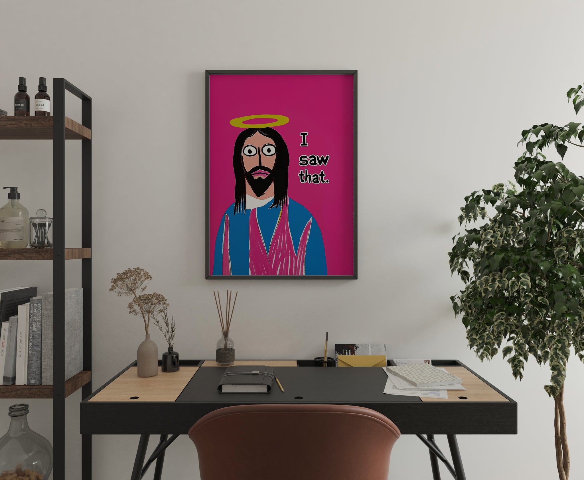 Funny wall art for a home office wall with personality