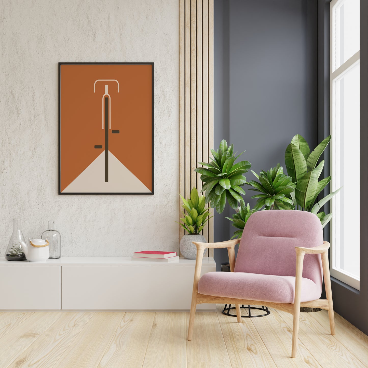 Bauhaus Bicycle Art Print: Vintage Road Bike Poster, Geometric Design