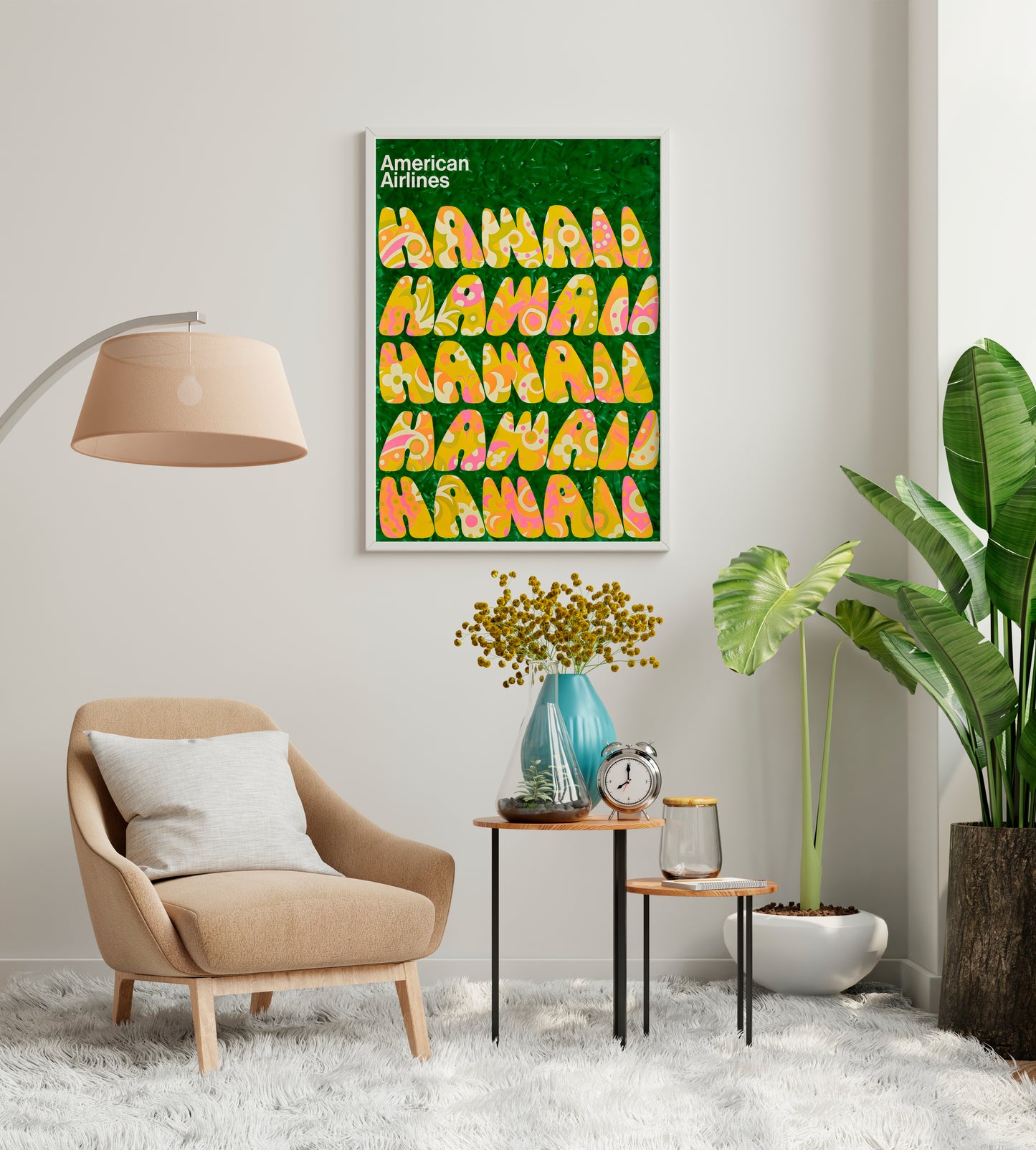 Hawaii print for an apartment corner that needs more personality