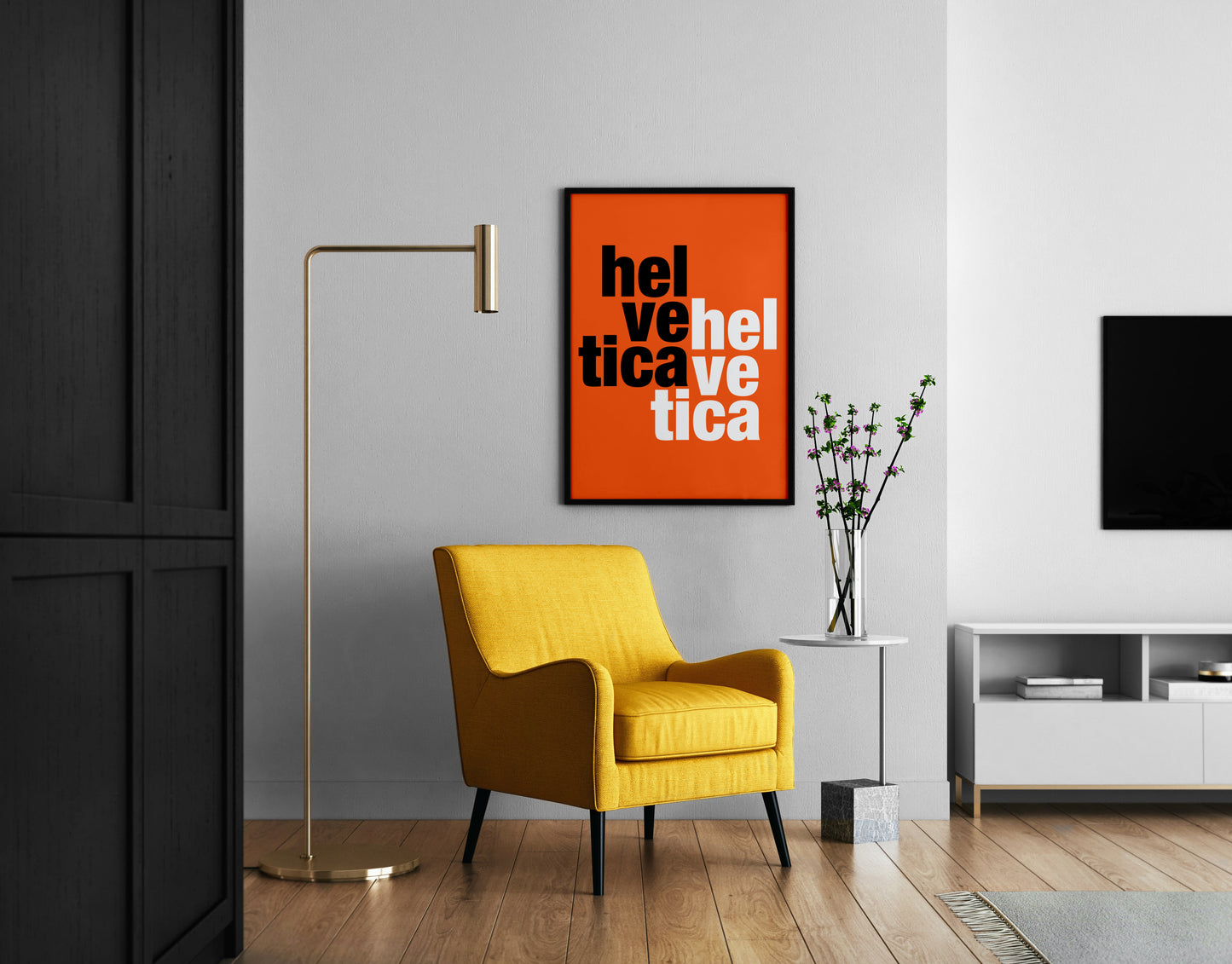 Helvetica Typography Poster | Swiss Graphic Design Wall Art | Home Office Decor