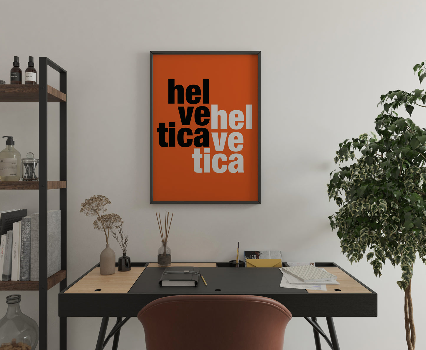 Helvetica Typography Poster | Swiss Graphic Design Wall Art | Home Office Decor