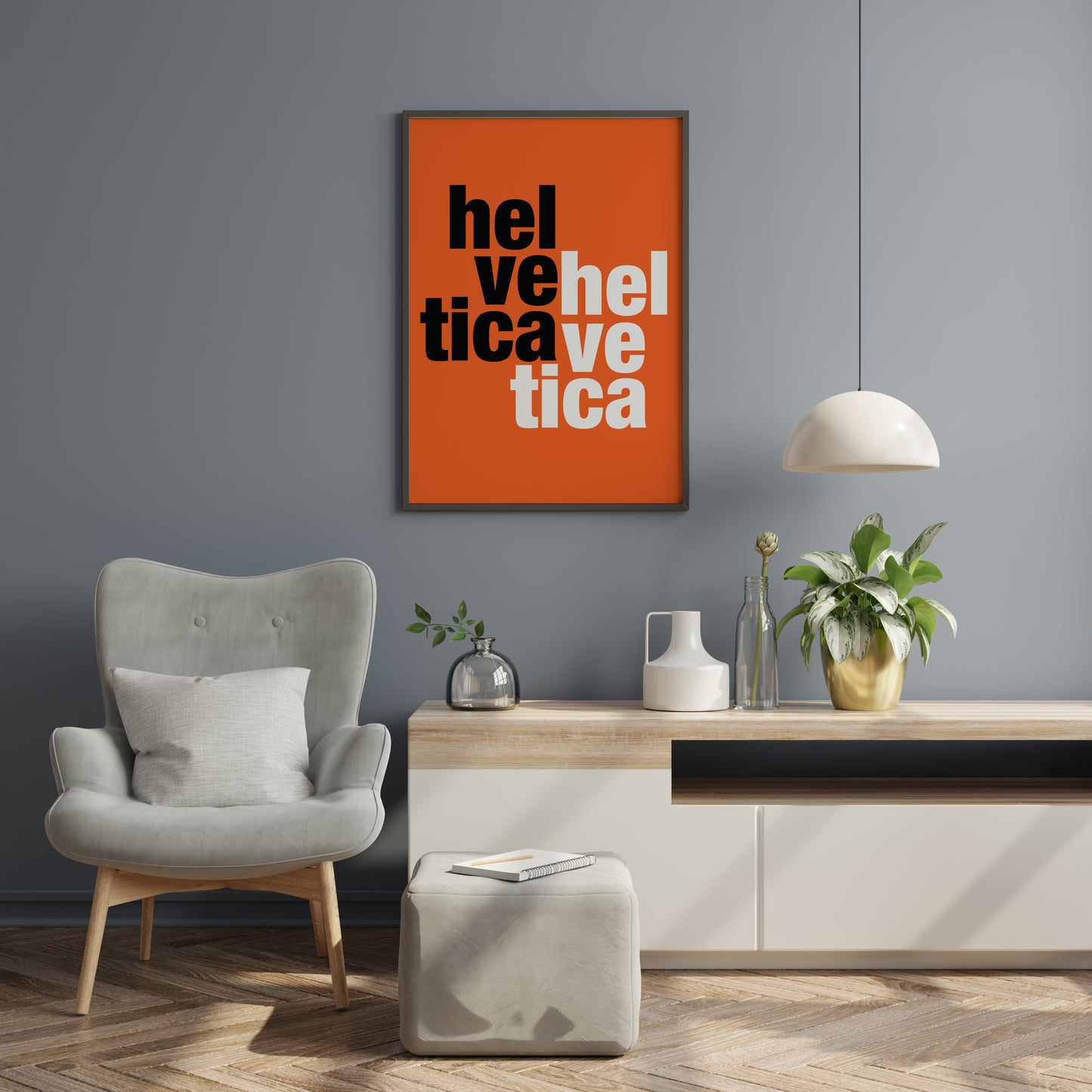 Helvetica Typography Poster | Swiss Graphic Design Wall Art | Home Office Decor