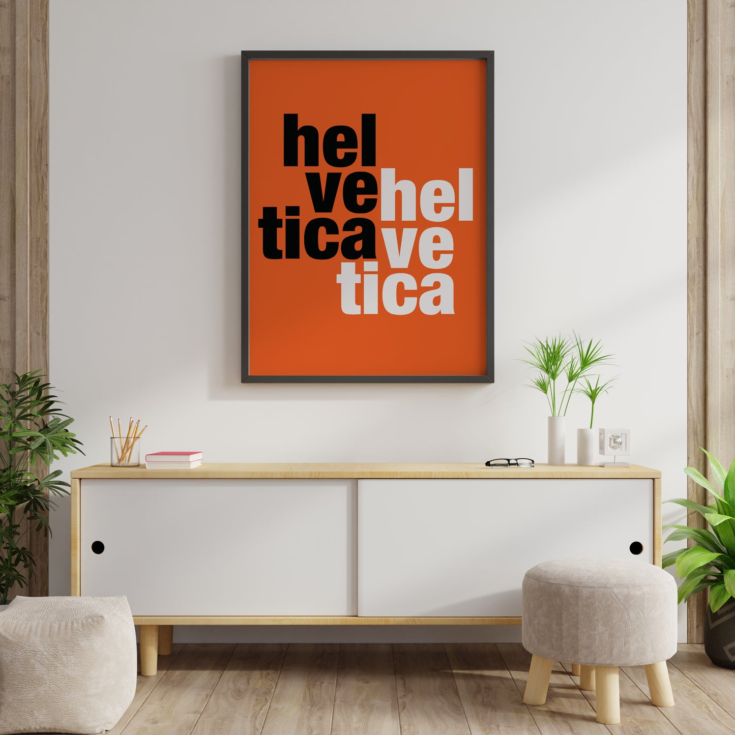 Helvetica Typography Poster | Swiss Graphic Design Wall Art | Home Office Decor