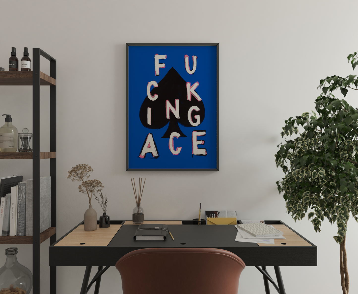 Poker wall art for a home office wall with attitude