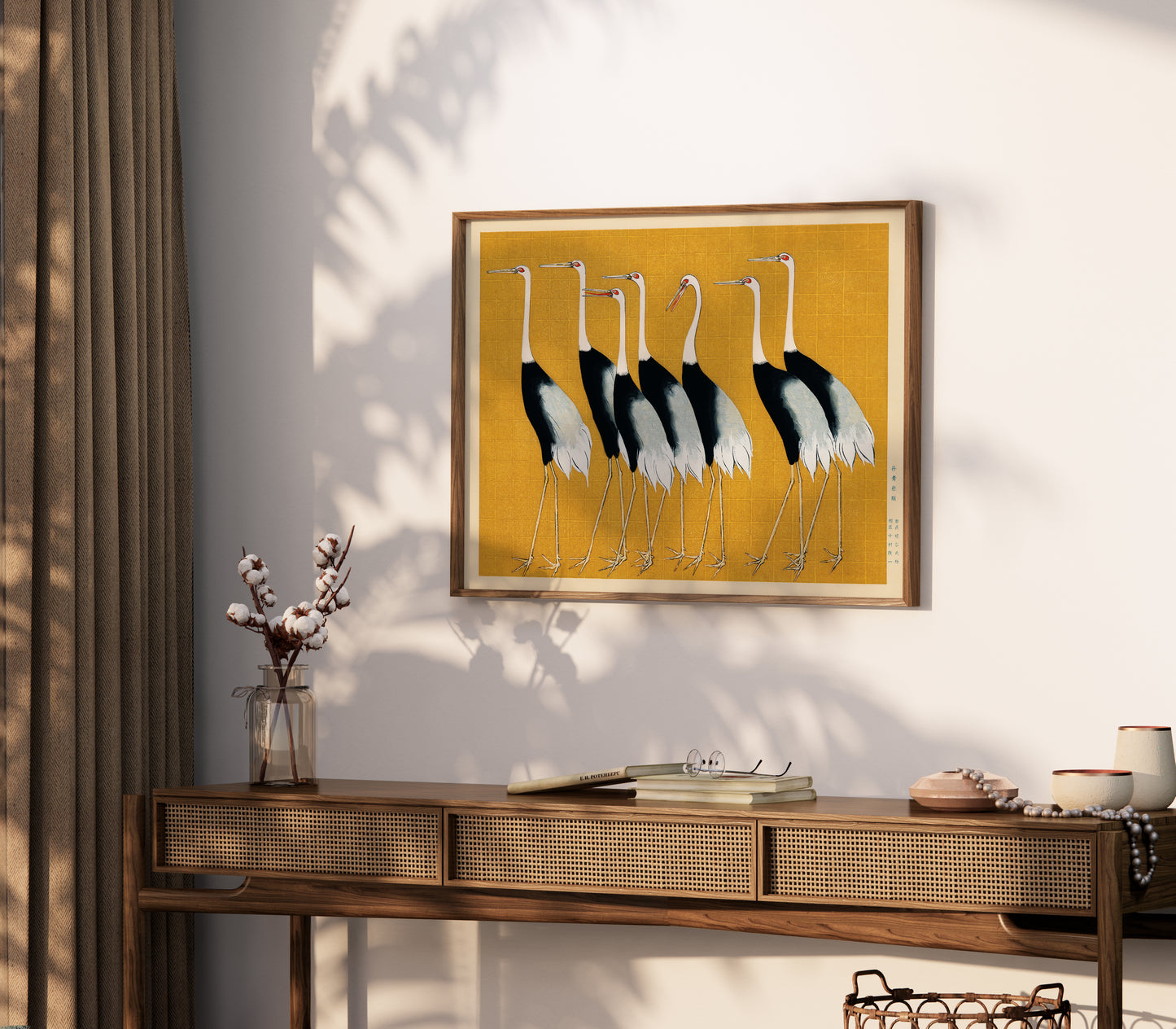 Japanese Crane Poster – Vintage Bird Wall Art for Living Room & Bedroom