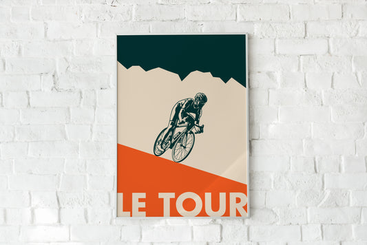 Le Tour De France poster, road cycling sport wall art print