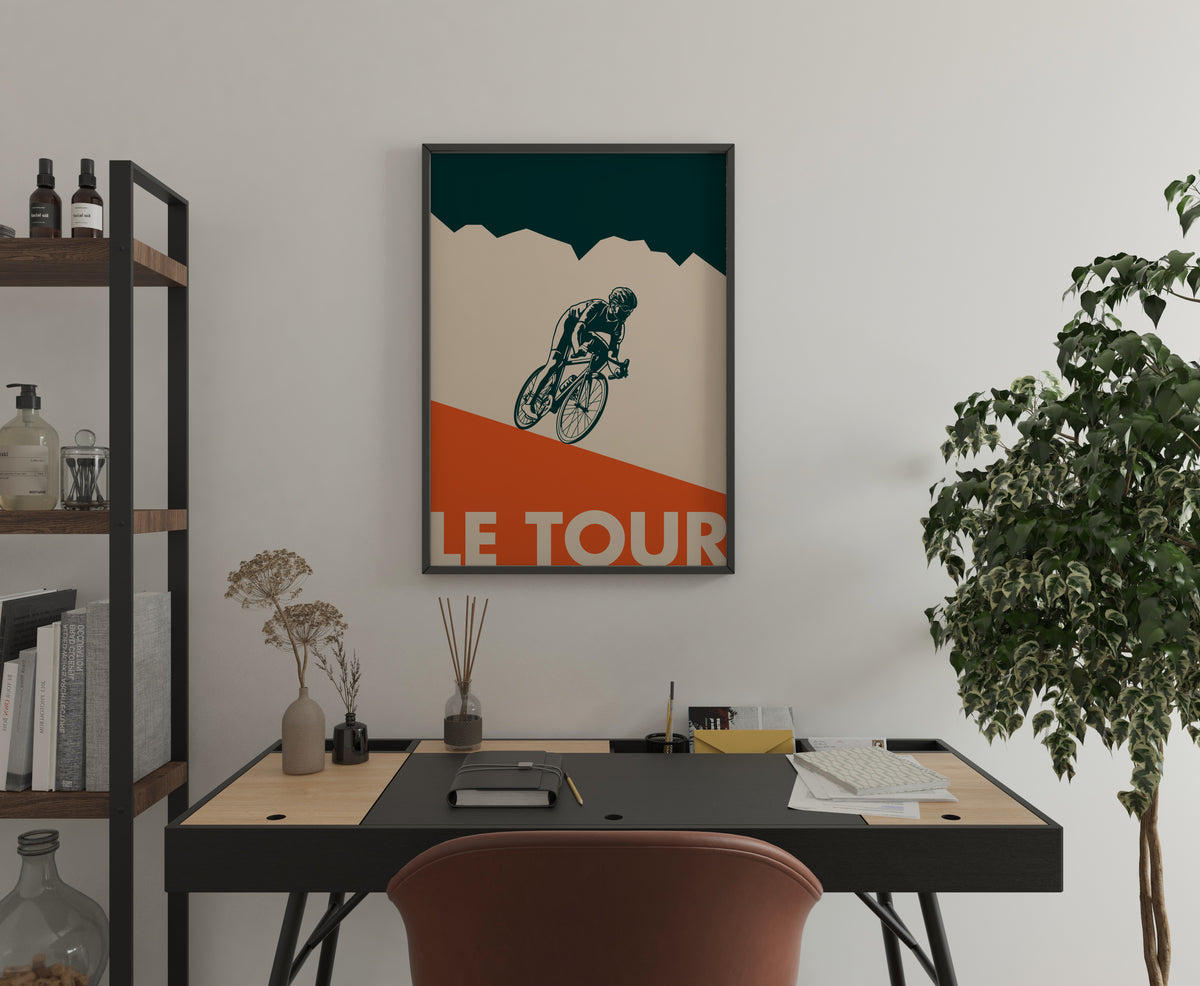 Le Tour De France poster, road cycling sport wall art print