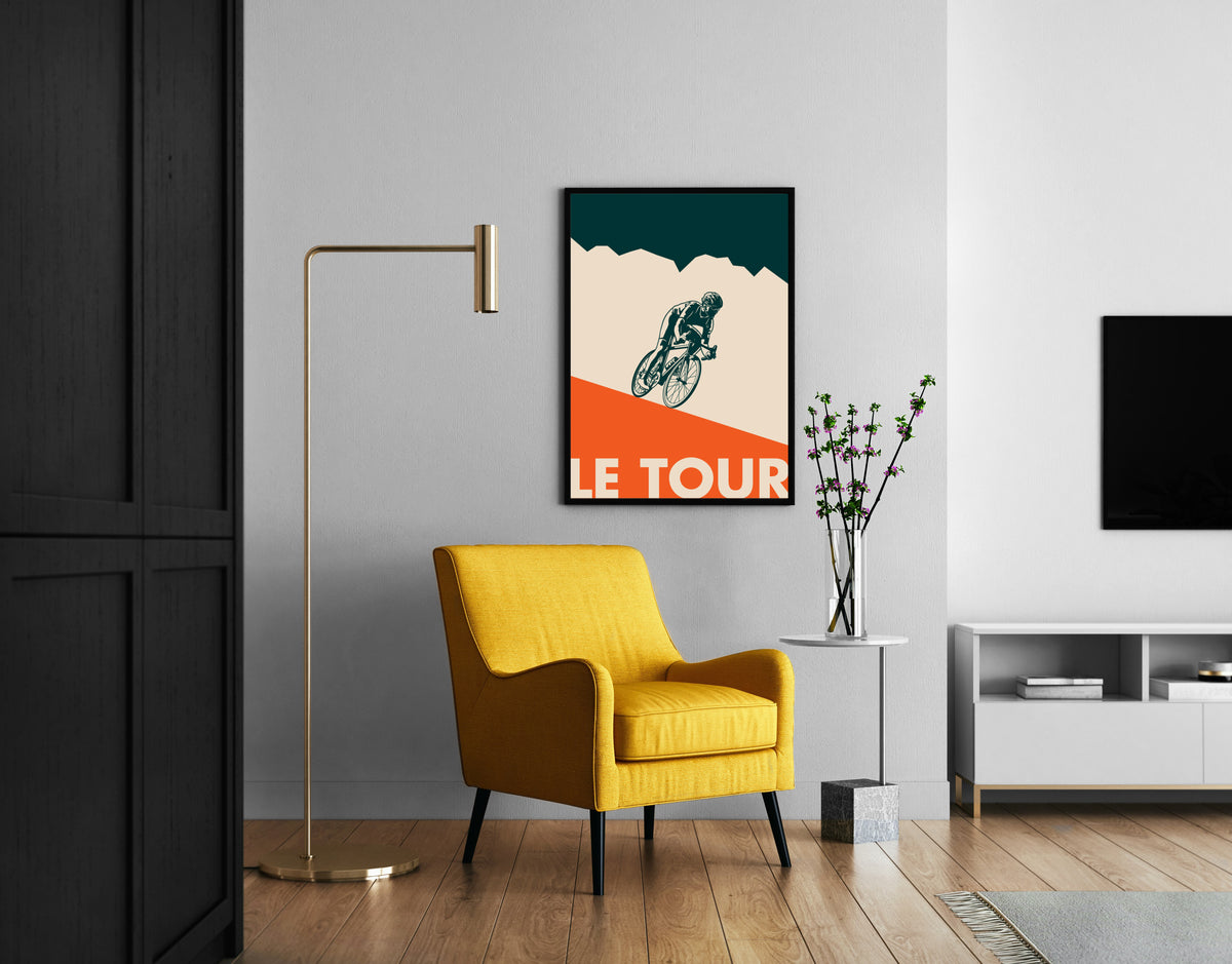 Le Tour De France poster, road cycling sport wall art print