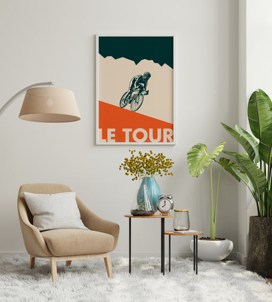 Le Tour De France poster, road cycling sport wall art print
