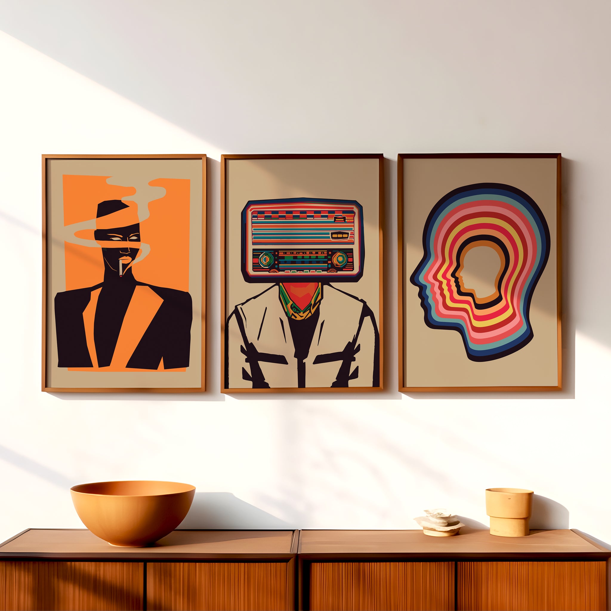 Set of 3 Grace Jones, Radiohead and Tame Impala artist posters for living room wall art