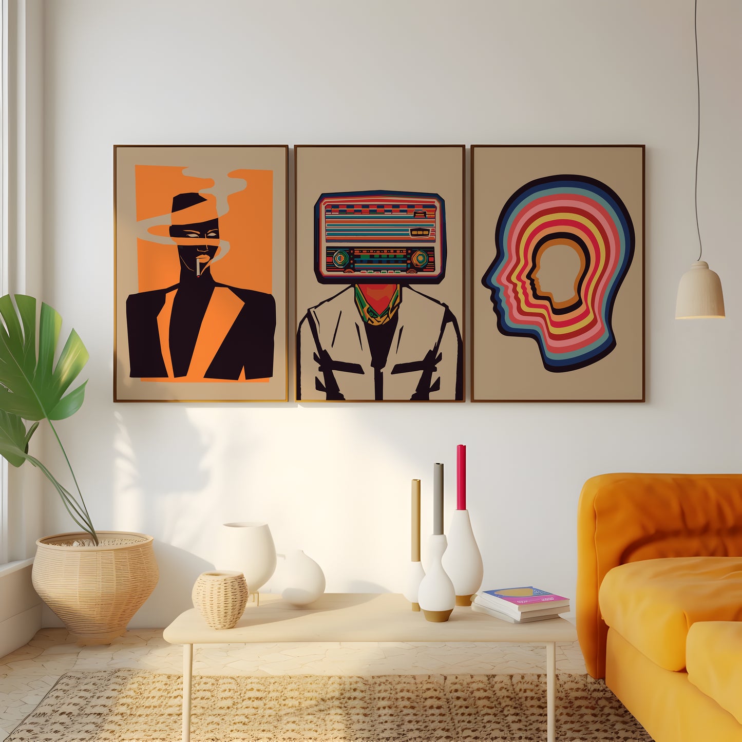 Grace Jones, Radiohead and Tame Impala music posters for studio wall art