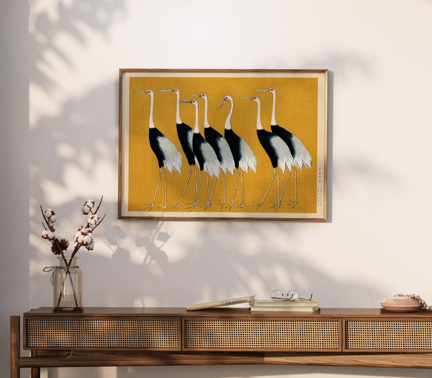 Japanese Crane Poster – Vintage Bird Wall Art for Living Room & Bedroom