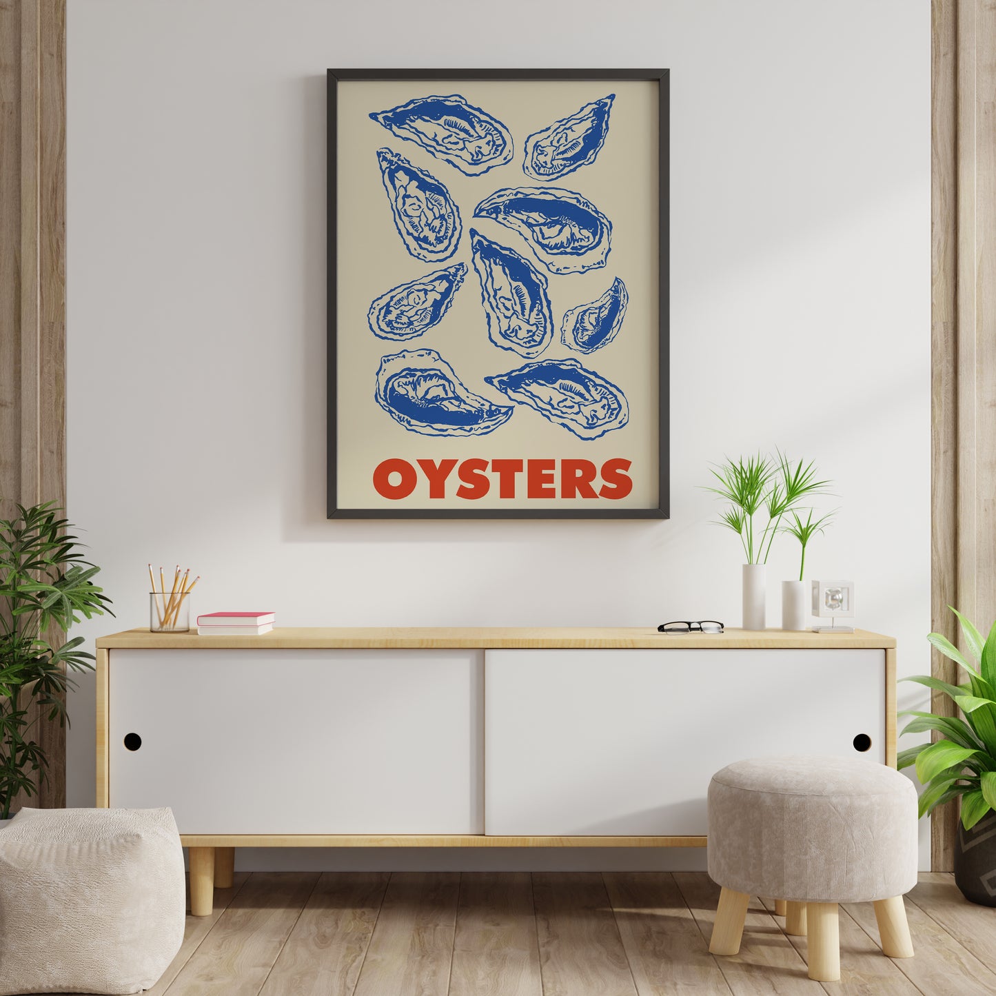 Vintage Oyster Poster Nautical Seafood Wall Art