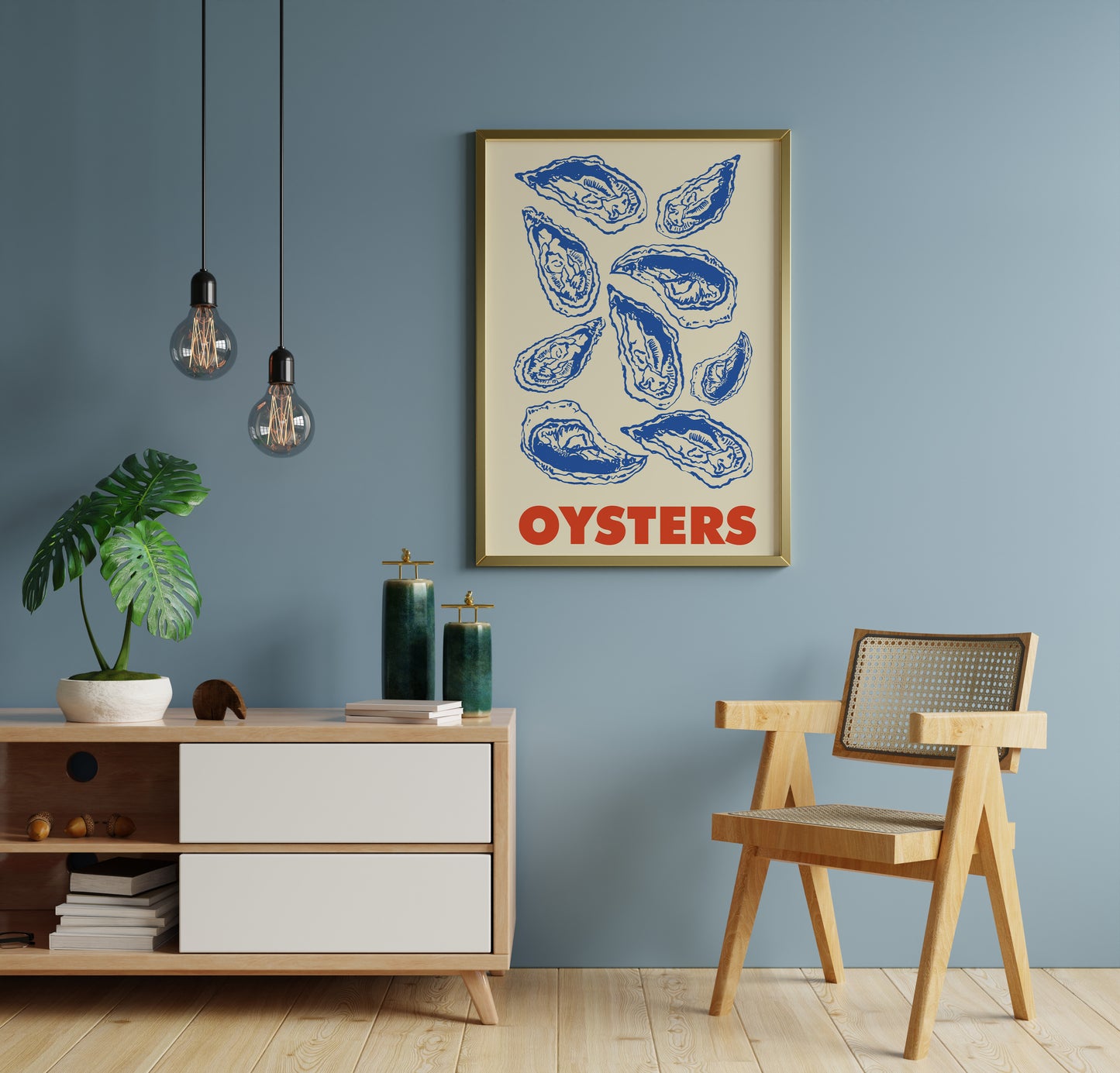 Vintage Oyster Poster Nautical Seafood Wall Art