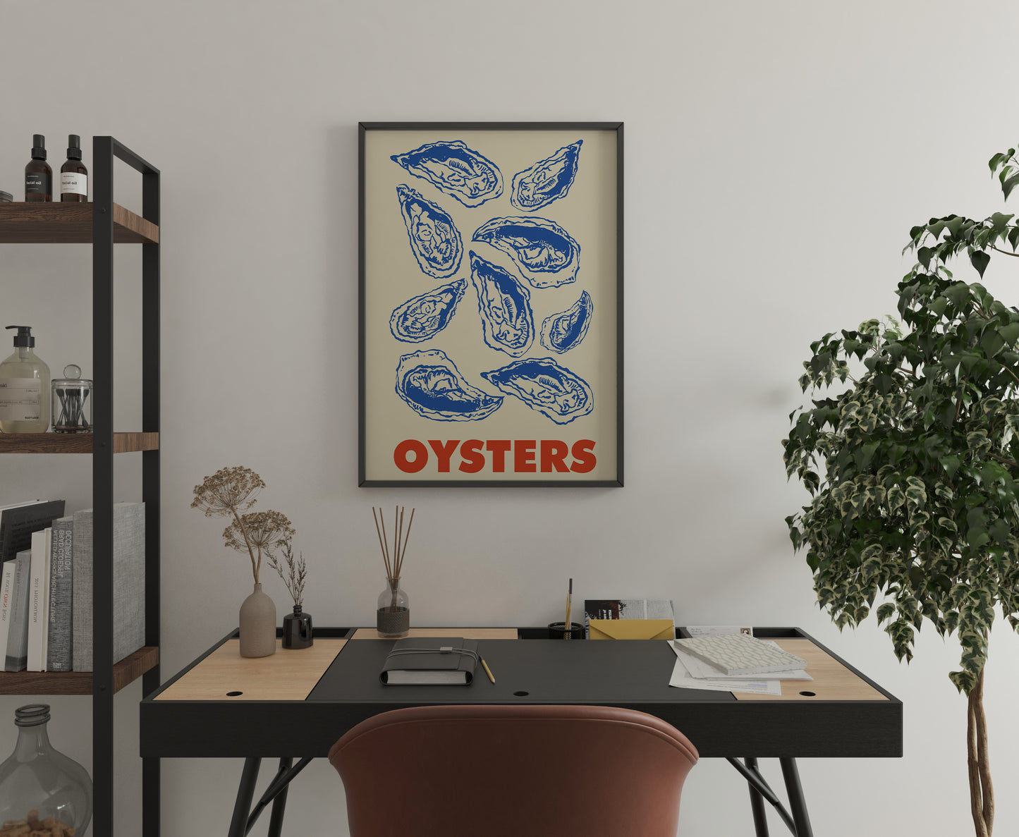 Vintage Oyster Poster Nautical Seafood Wall Art