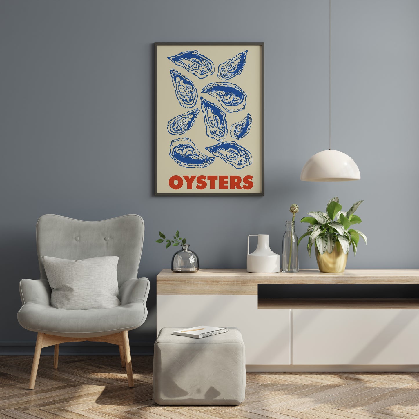 Vintage Oyster Poster Nautical Seafood Wall Art